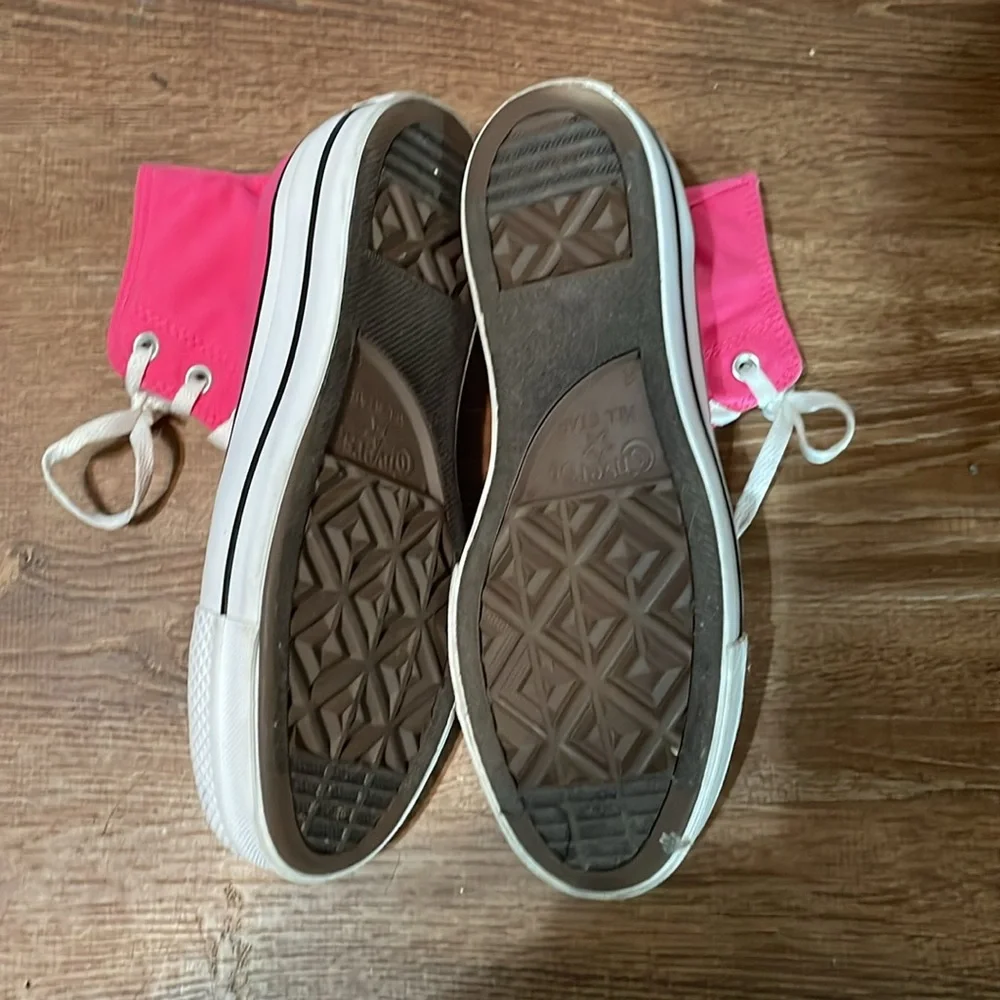 Women’s Converse Pink High-Top Platform Sneakers Sz 8/EU 39 - Picture 7 of 12